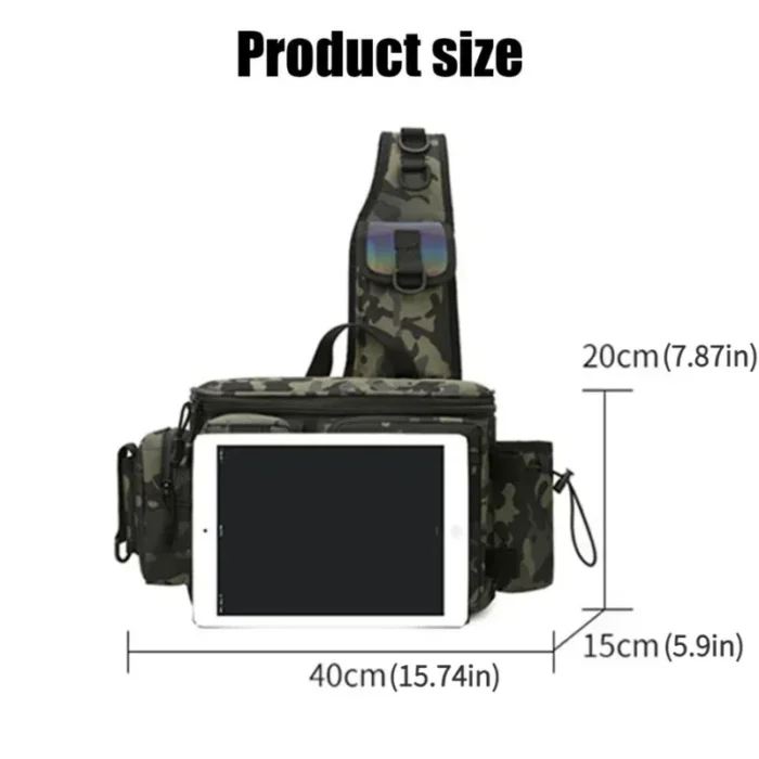 Fishing Tackle Bag For Men Large Capacity Bag For Fishing With Bait Case Waterproof Multifunctional Military 5