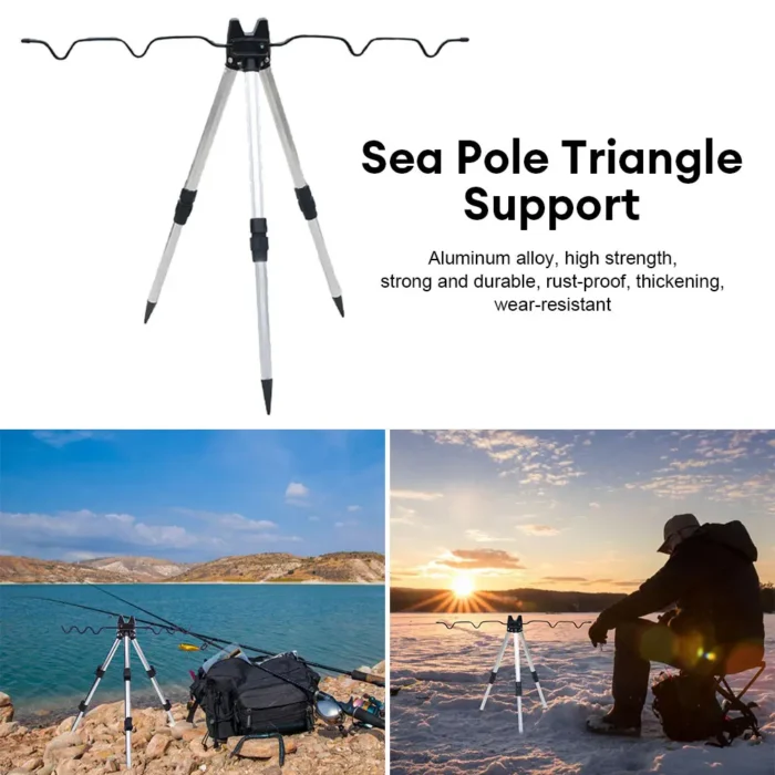 Foldable Fishing Rod Rest Base Load Bearing Telescopic Fishing Rod Bracket Holder Aluminum Fishing Pole Support 1