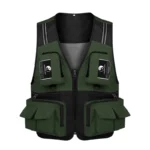 Fonoun Fishing Vest Detachable Multiple Pockets Breathable Grid Mesh Comfortable Wear Resisting With Reflective Stripe Ff63 1