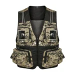 Fonoun Fishing Vest Detachable Multiple Pockets Breathable Grid Mesh Comfortable Wear Resisting With Reflective Stripe Ff63 3