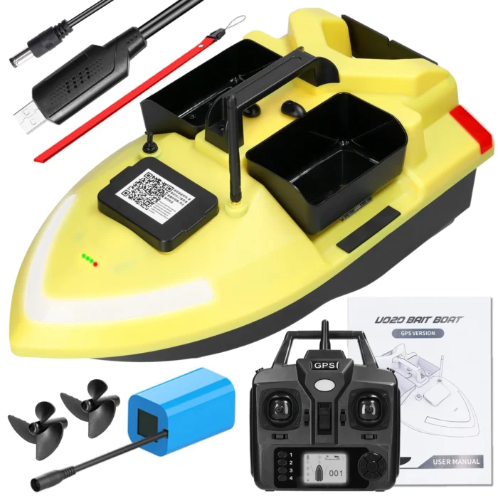 Gps Fishing Bait Boat 500m Remote Control Bait Boat Dual Motor Fish Finder 2kg Loading Support