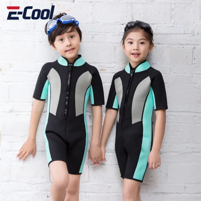 Girl Diving Suit 2 5mm Neoprene Wetsuit Kids Swimwear One Piece Short Sleeve Swimming Surfing Snorkeling