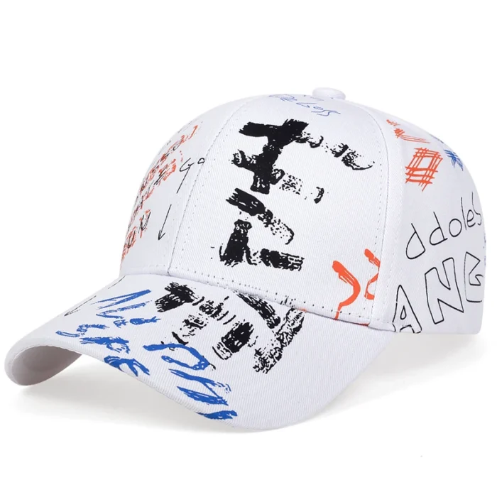 Graffiti Print Baseball Cap Men Women Hip Hop Hat Summer Sun Hats Cotton Snapback Hats Sports 1