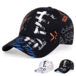 Graffiti Print Baseball Cap Men Women Hip Hop Hat Summer Sun Hats Cotton Snapback Hats Sports