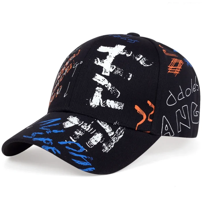 Graffiti Print Baseball Cap Men Women Hip Hop Hat Summer Sun Hats Cotton Snapback Hats Sports 2