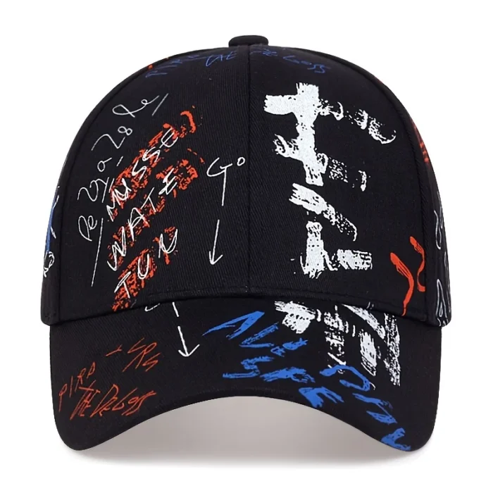 Graffiti Print Baseball Cap Men Women Hip Hop Hat Summer Sun Hats Cotton Snapback Hats Sports 3