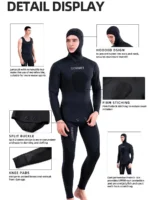 Hot 3mm Camouflage Wetsuit Long Sleeve Fission Hooded 2 Pieces Of Neoprene Submersible For Men Keep 4