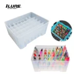 Ilure Large Capacity 40 Grid Fishing Tackle Box Organizer Storage Box Wood Shrimp Squid Bait Carp