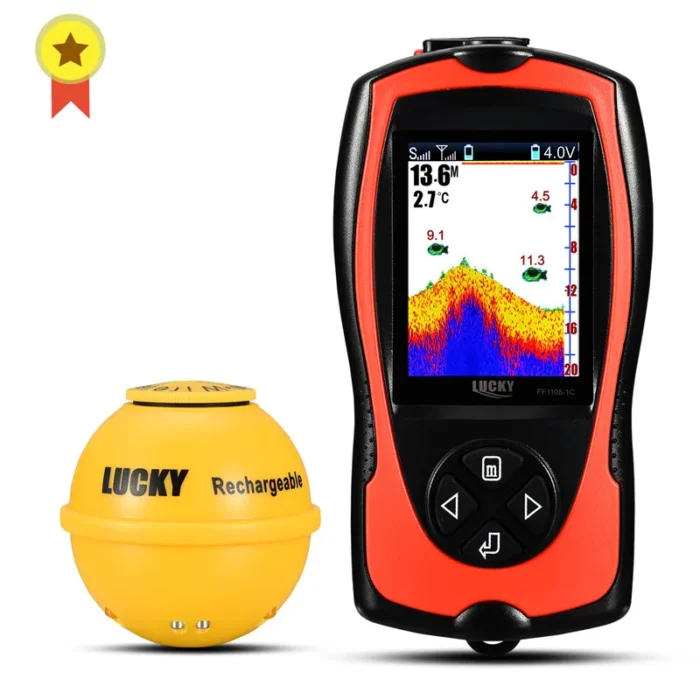 Lucky Ff1108 1cwla Rechargeable Wireless Sonar For Fishing 45m Water Depth Echo Sounder Fishing Finder Portable