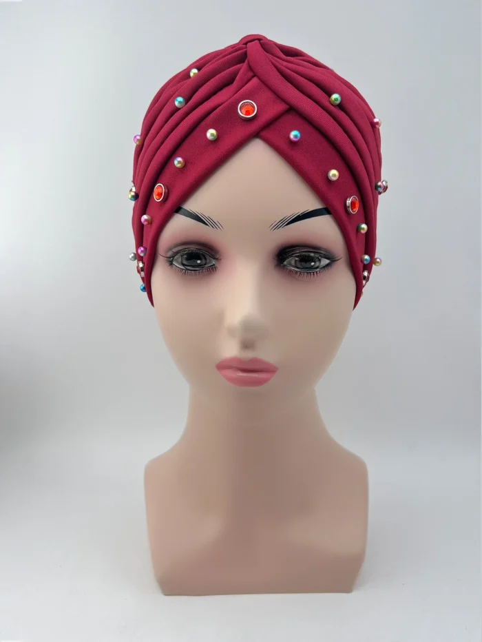 Ladies Silver Knot Knot Hijab Headband Cap Headwear Casual Street Women Muslim Indian Cap Muslim Islamic 3