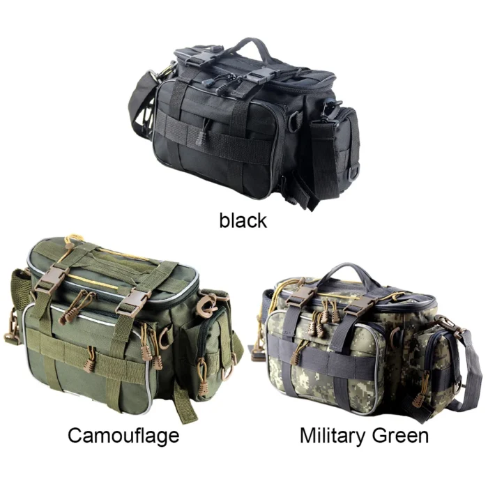 Large Capacity Fishing Tackle Storage Case Multiple Pockets Camo Tackle Bag Adjustable Buckle For Outdoor Travel 3