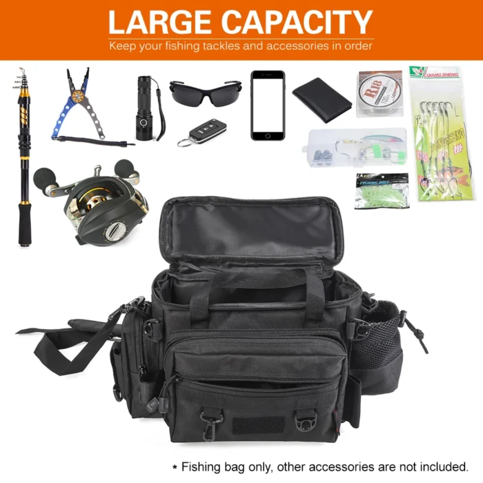 Lixada Waterproof Fishing Bag 40 15 22cm Large Capacity Multifunctional Lure Fishing Shoulder Bag For Pesca 1