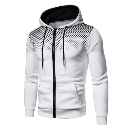 Men S Autumn Hooded Jacket Long Sleeved Pullover Hoodie Zip Up Cardigan Cotton Hooded Sweatshirt Coat 1