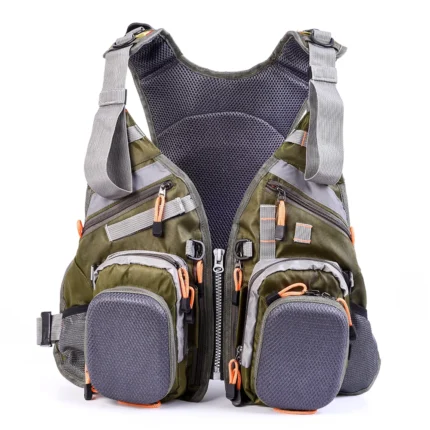 Mesh Fly Fishing Vest Backpack Breathable Outdoor Fishing Vest Multi Pockets Waterproof Detachable Chest Bag