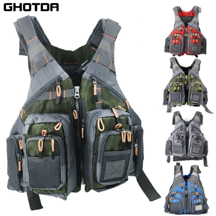 Multi Pocket Buoyancy Vest Sea Professional Portable Life Jacket Night Vision Reflector Sailing Boat Kayak Fishing