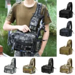 Multifunctional Fishing Tackle Bags Single Shoulder Crossbody Bag Waist Pack Fish Outdoor Storage Fishing Bag