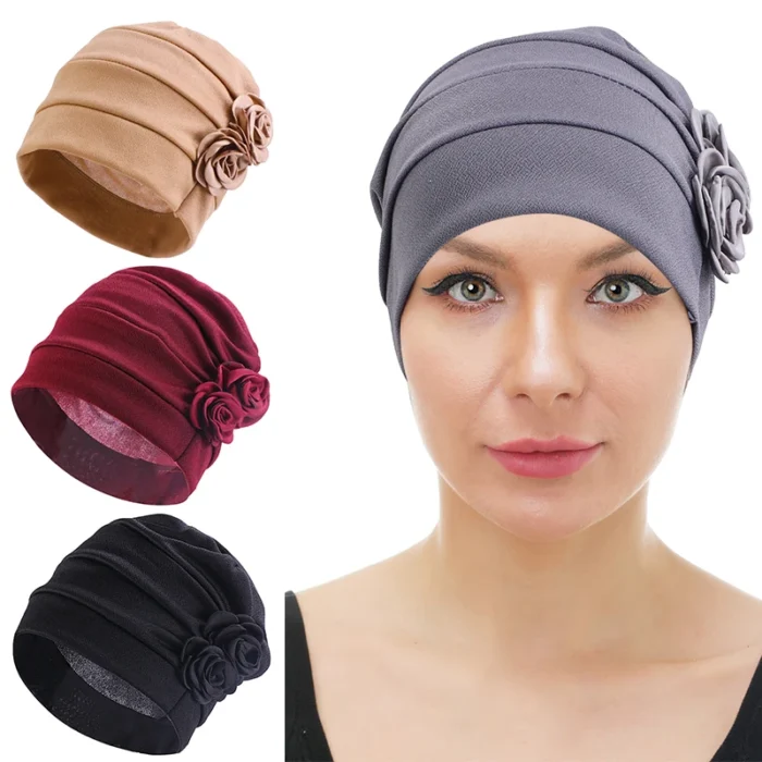 Muslim Fashion Women S Hijabs Flower Muslim Islamic Hijab Chemo Hat Beanies Hiar Loss Cancer Chemo