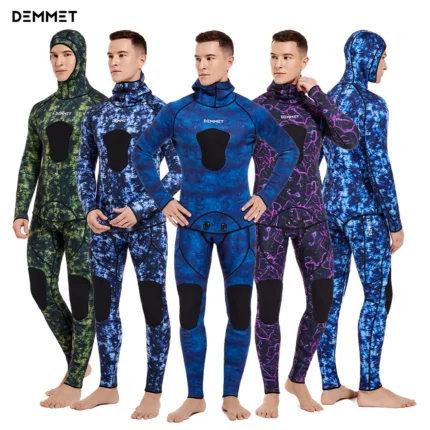 New 3mm Camouflage Wetsuit Long Sleeve Fission Top Pants Crsc Neoprene Submersible For Men Keep Warm