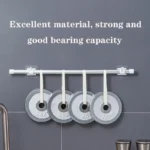 Nail Free Adjustable Curtain Rod Holder Clamp Hooks Rod Bracket Holders Adhesive Wall Curtain Fixed Clip 5