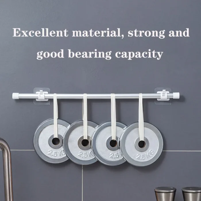 Nail Free Adjustable Curtain Rod Holder Clamp Hooks Rod Bracket Holders Adhesive Wall Curtain Fixed Clip 5