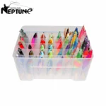 New 40 Grids Plastic Fishing Tackle Box Lined Box Webfoot Octopus Egi Storage Organizer Box Squid