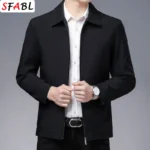 New Brand Men S Jacket Turn Down Collar Men S Jacket Business Casual Solid Color Jacket 1