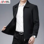 New Brand Men S Jacket Turn Down Collar Men S Jacket Business Casual Solid Color Jacket