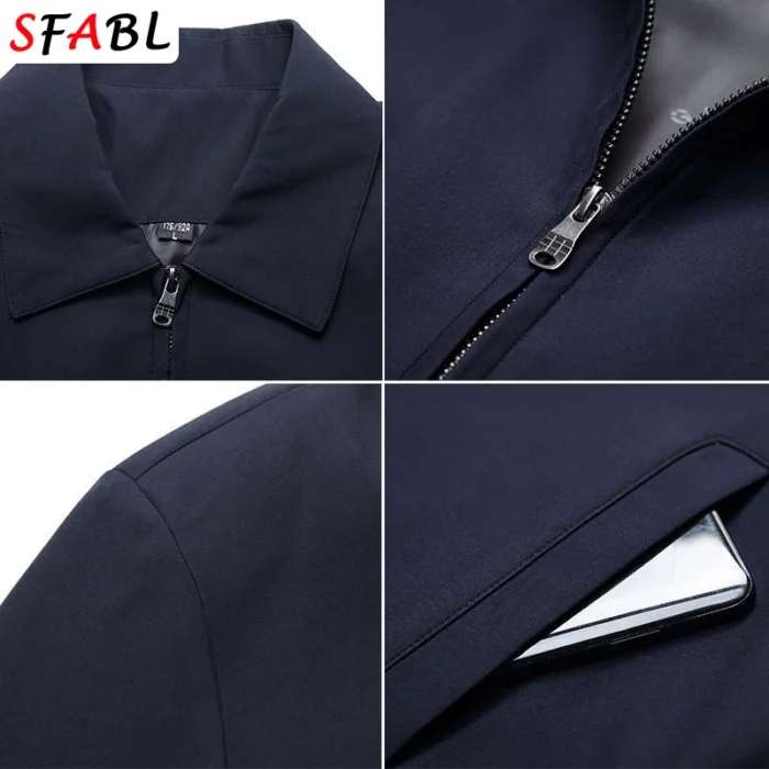 New Brand Men S Jacket Turn Down Collar Men S Jacket Business Casual Solid Color Jacket 4