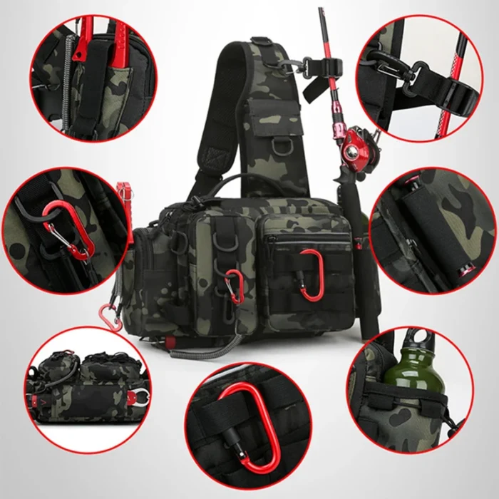 New Fishing Tackle Bag Single Shoulder Crossbody Tactical Bags Waist Pack Fish Lures Gear Utility Storage 1