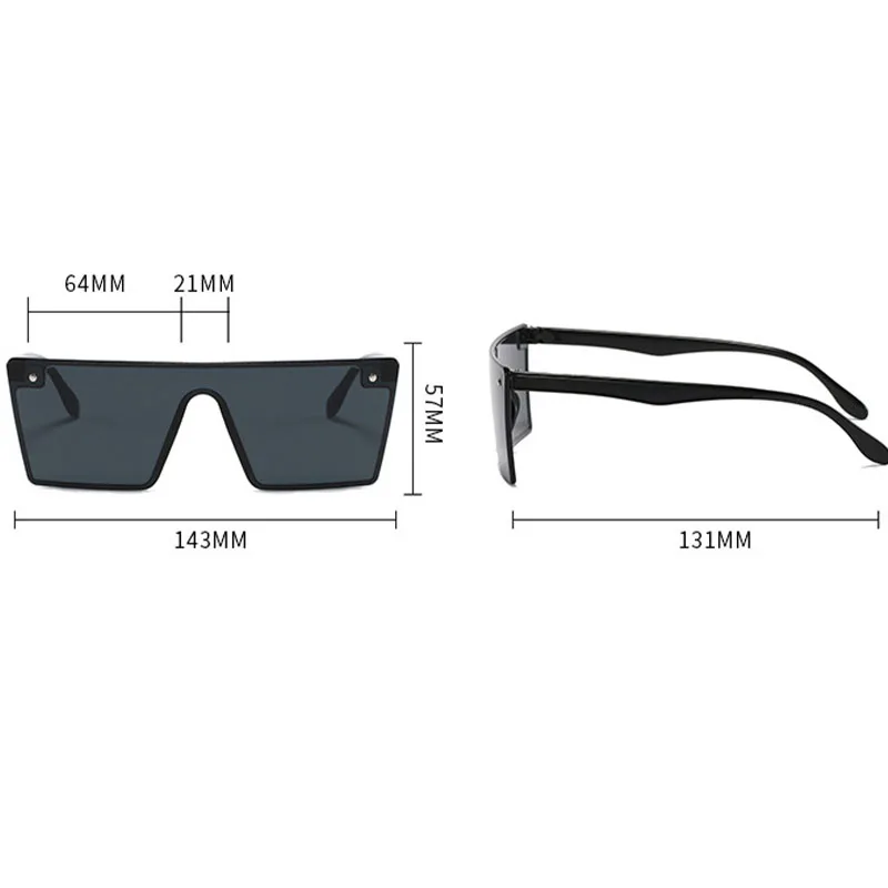 New Square Oversized Sunglasses Women Big Frame Colorful Sun Glasses Lady Classics Vintage Rectangle Eyewear Uv400 4
