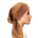 New Women Muslim Hijab Cancer Chemo Cap Turban Beanie Islamic Head Wrap Long Tail Ruffle Pre 4