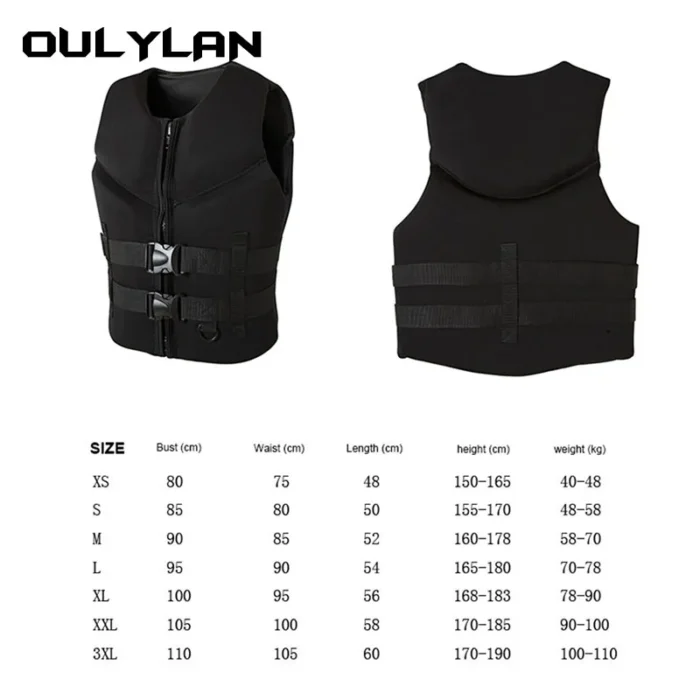 Oulylan Life Jack Vest Professional Life Jacket Surfing Vest Neoprene Adult Comp Vest Impact Protection Life 5