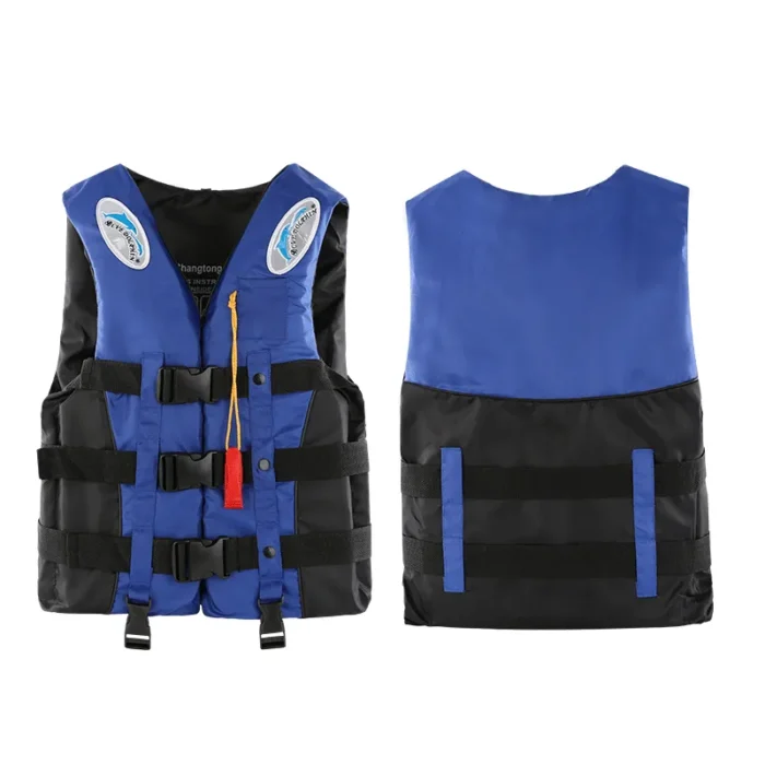 Outdoor Adult Swimming Life Jacket Adjustable Buoyancy Survival Suit Polyester Children Life Vest With Whistle 2