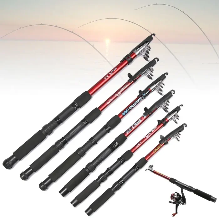 Outdoor Fiberglass Sea Rod Telescopic Fishing Rod Pole Fishing Tackle Tools 1 5 3 0m 5