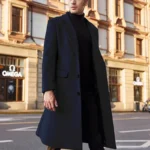 Plus Size Long Windbreaker Coat Slim Fit Double Breasted Lapel Casual Windbreaker Retro Fashion Slim Versatile 1