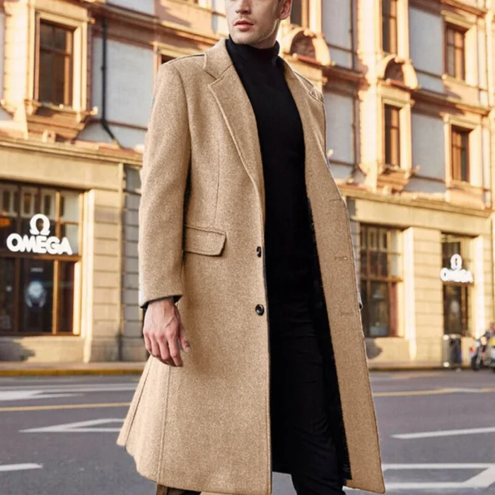Plus Size Long Windbreaker Coat Slim Fit Double Breasted Lapel Casual Windbreaker Retro Fashion Slim Versatile
