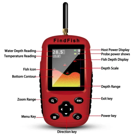 Portable Fish Finder Transducer Wired Water Depth Finders Boat Kayak Transducer Fish Finder Handheld Fishing Gifts 1