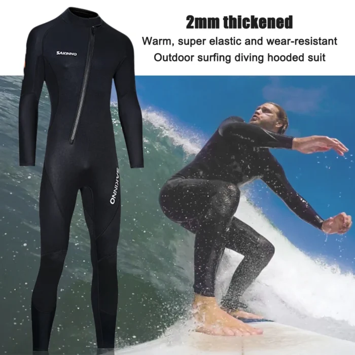 Premium Wetsuit Men Scuba Diving Suit Thermal Warm Full Suit Swimming Surfing Kayaking Swimwear Neoprene Nylon 2