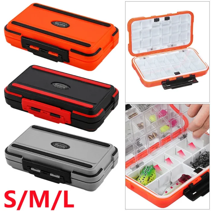 S M L Fishing Tackle Box With Removeable Dividers Waterproof Case For Fishing Lures Bait Gadget 1