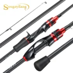 Sougayilang 2 1m Spinning Fishing Rod Ultralight Carbon Fiber 4 Sections Eva Handle Baitcasting Fishing Rod