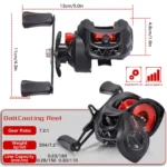 Sougayilang New Baitcasting Fishing Reel 7 2 1 High Speed Gear Ratio Max Drag 8kg Casting 4