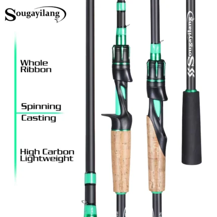 Sougayilang Spinning Casting Fishing Rod 1 8 2 1m Rod 4 Sections Carbon Body Rod Cork