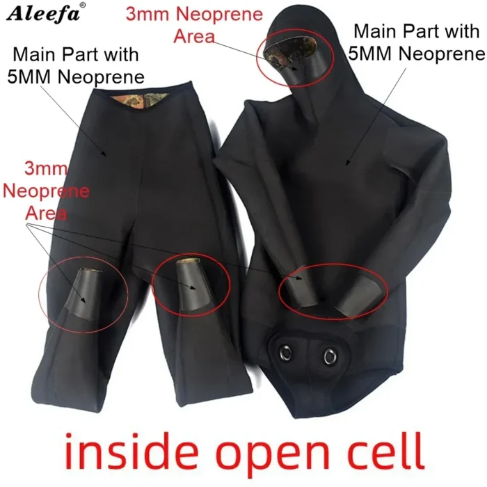 Spearfishing Wetsuit 5mm Neoprene Scuba Diving Suit Open Cell Wetsuits Wet Suit Camouflage Swimming For Cold 3