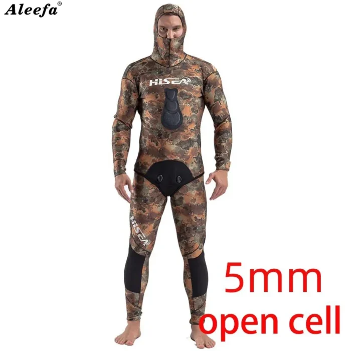 Spearfishing Wetsuit 5mm Neoprene Scuba Diving Suit Open Cell Wetsuits Wet Suit Camouflage Swimming For Cold