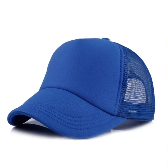 Summer Baseball Cap Adjustable Mesh Snap Closure Truck Driver Solid Color Sublimation Hat Sports Golf Sun 1