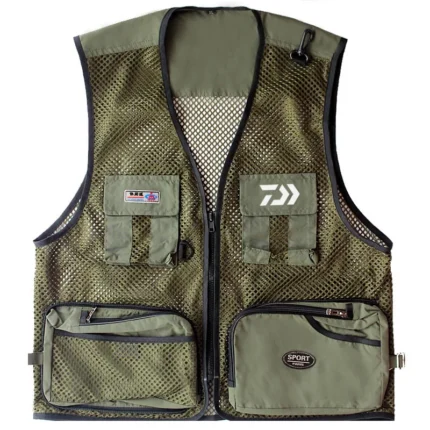 Summer Fishing Vest Breathable Mesh Grid Photographer Jacket Multi Pockets Outdoors Hiking Fishing Hunting Vests 2022