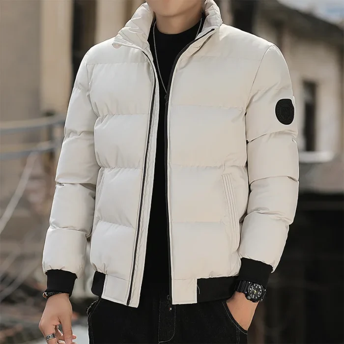 Tiger Head Cotton Coat Men S Winter Men S Korean Edition Slim Fit Youth Stand Up 2