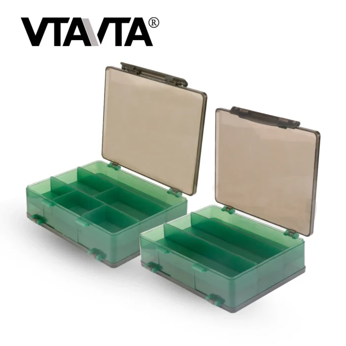 Vtavta 6 9 Compartments Double Layer Fishing Tackle Boxes Bait Lure Hook Accessories Storage Box Plastic