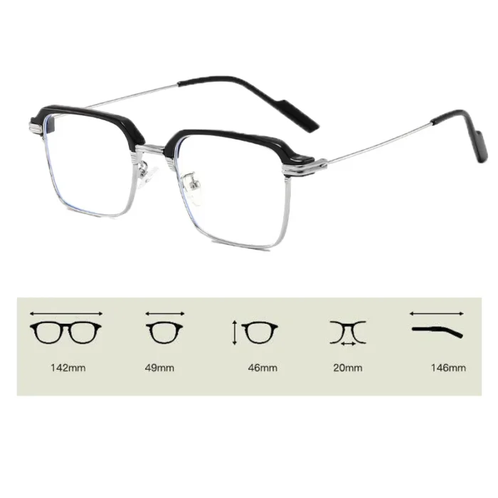 Vintage Unisex Square Computer Glasses Blue Light Blocking Eye Protection Optical Spectacle Eyeglasses Business Men S 5