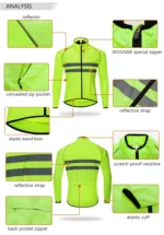 Wosawe Men Cycling Windbreaker Mtb Bicycle Long Sleeve Coat Water Resistant Outdoor Sport Jersey Bike Jacket 4